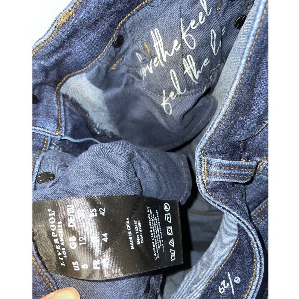 Crop Cuffed Mid Rise Jeans W/8 Liverpool Doheny Dark Blue LN - Picture 6 of 14